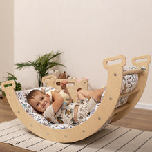 Load image into Gallery viewer, Wood and Hearts Eco-Friendly Wooden Large Montessori Climbing Arch with Cushion or Tent