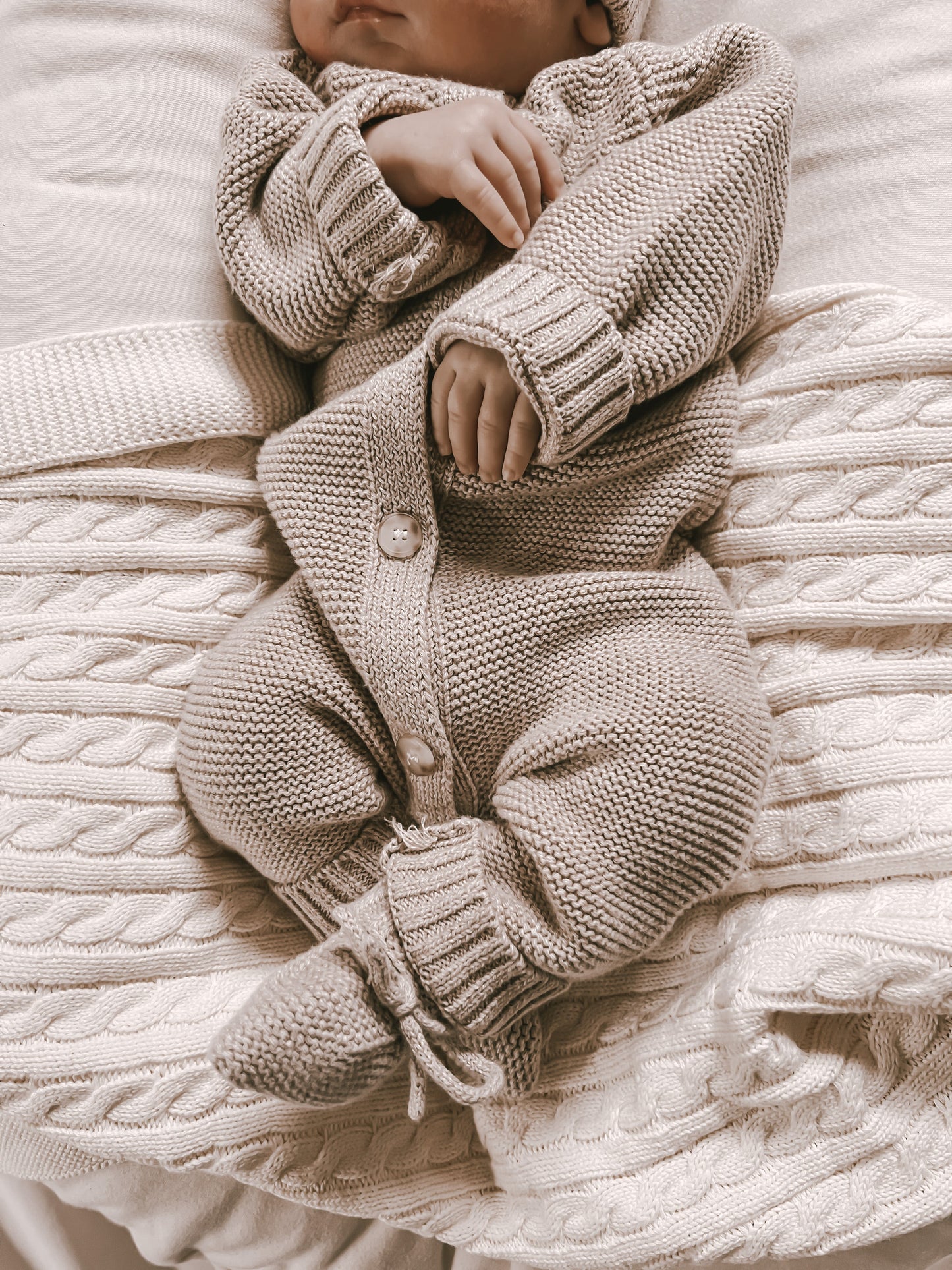 Luna + Luca Classic Purl Organic Cotton Knit Baby Jumpsuit