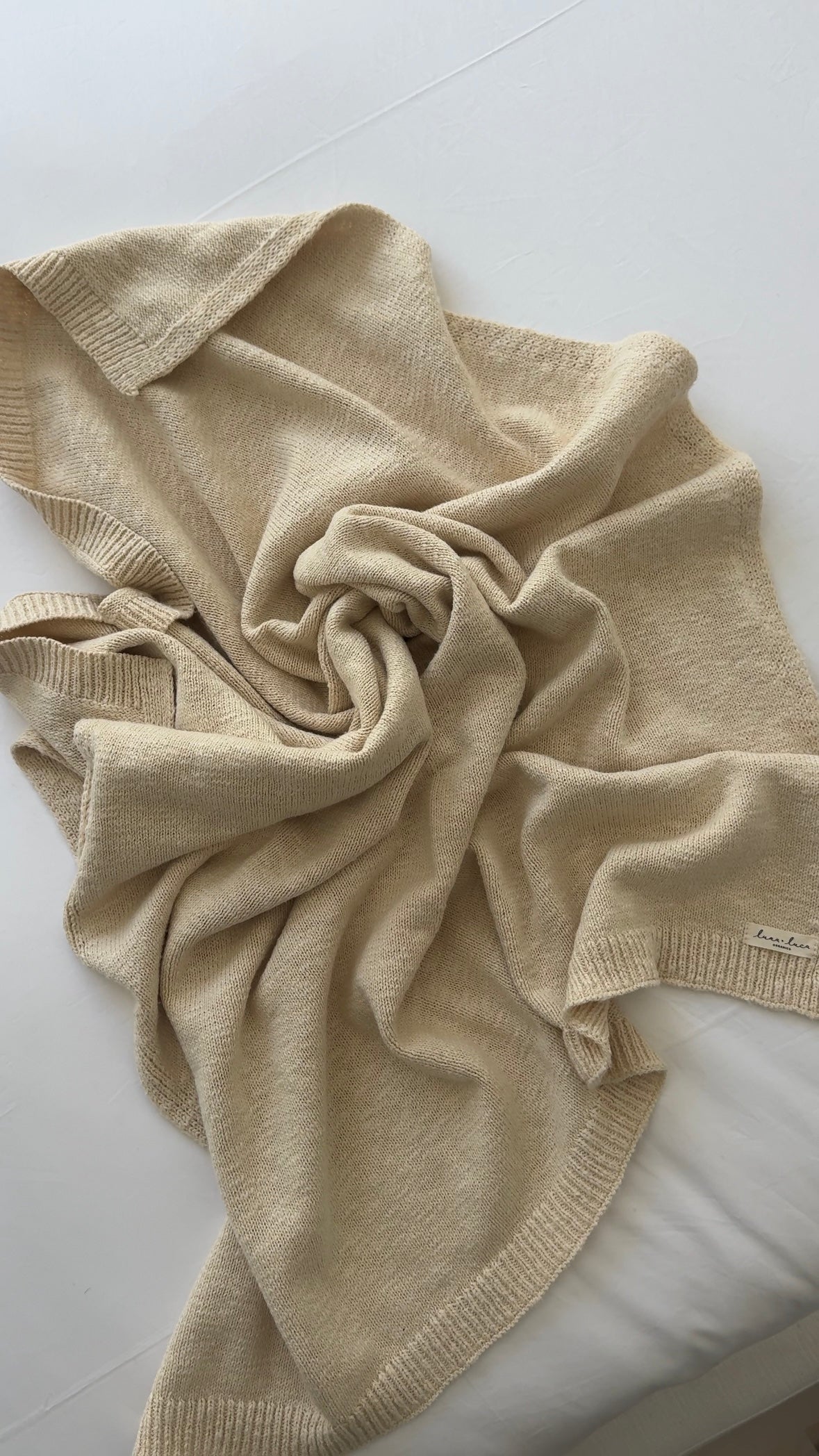 Luca + Luna Organic Cotton Classic Baby Blanket - French Cream
