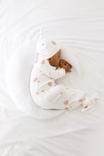 Load image into Gallery viewer, Luna + Luca Over the Moon Bamboo Knotted Baby Sleep Gown + Hat