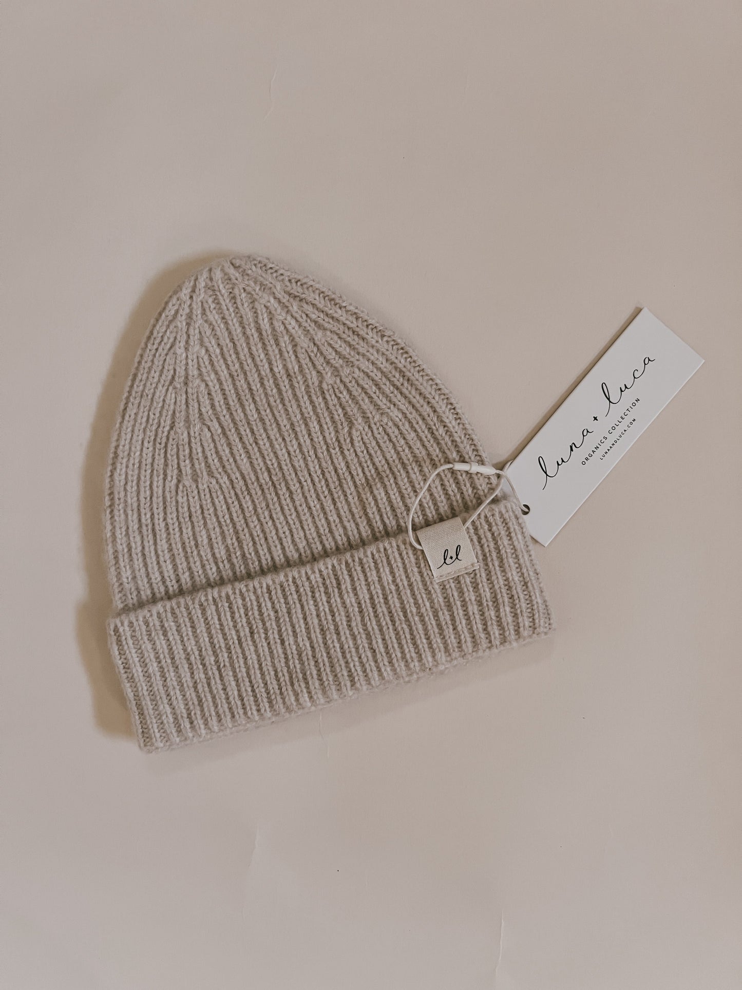 Luna + Luca Merino Wool Knit Baby Beanie - Sand