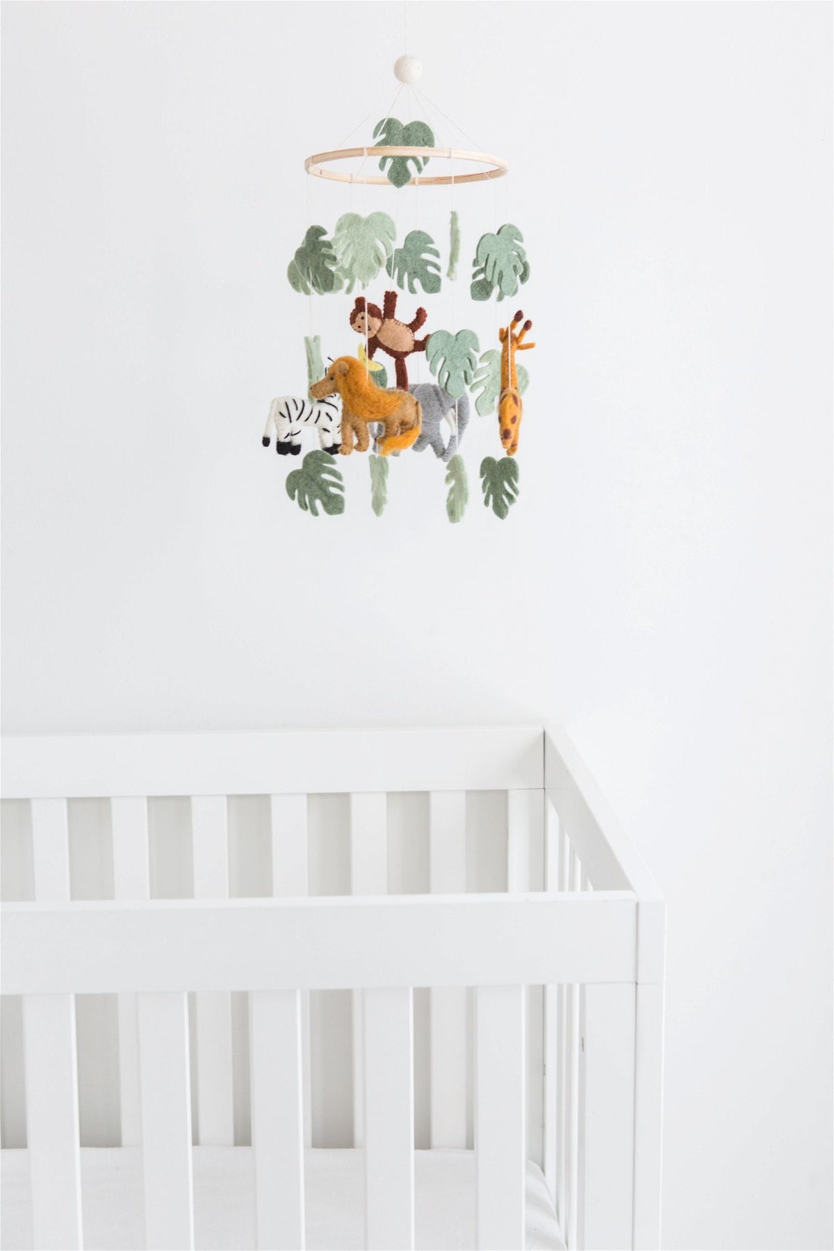 Jungle Crib Mobile – Handmade Wool Felt Nursery Decor