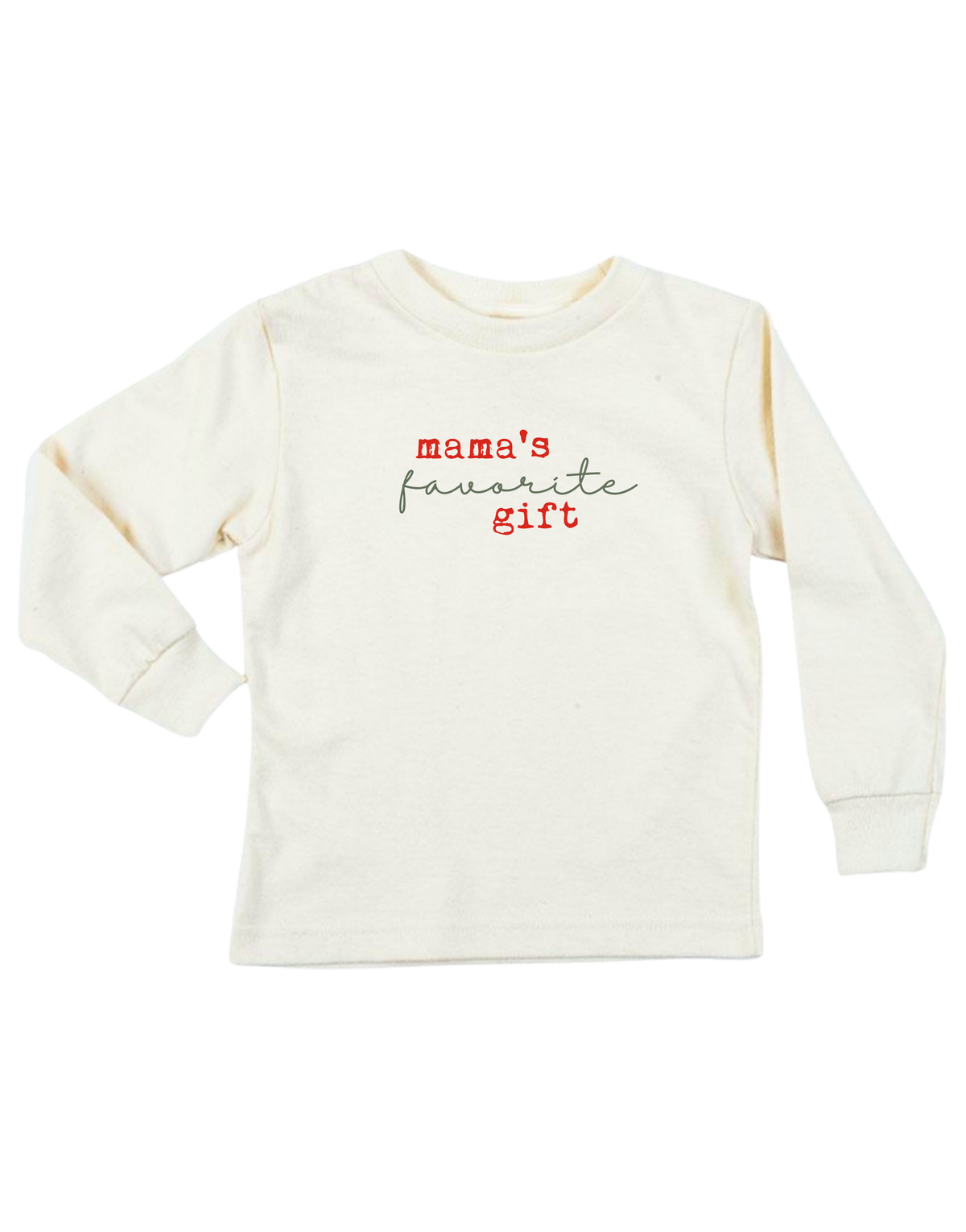Mama’s Favorite Gift Organic Cotton Kids T-Shirt – Long Sleeve, 2Y–12Y