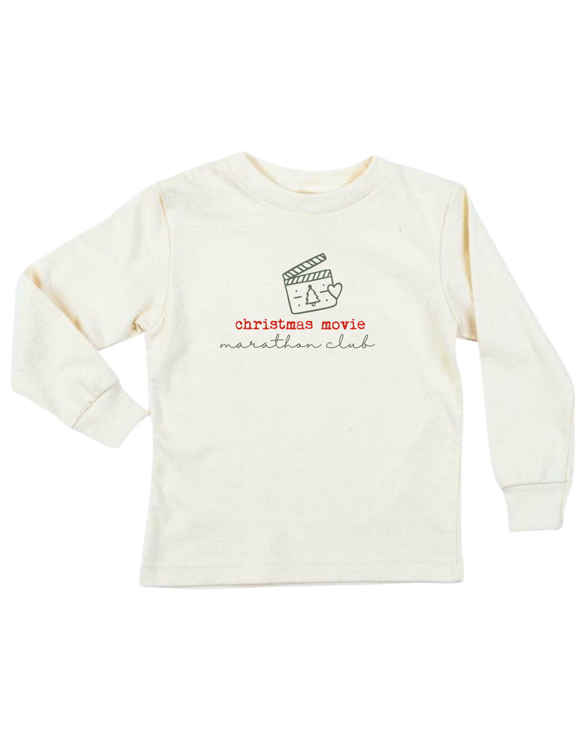 Christmas Movie Marathon Club Organic Cotton Kids T-Shirt – Long Sleeve, 2Y–12Y