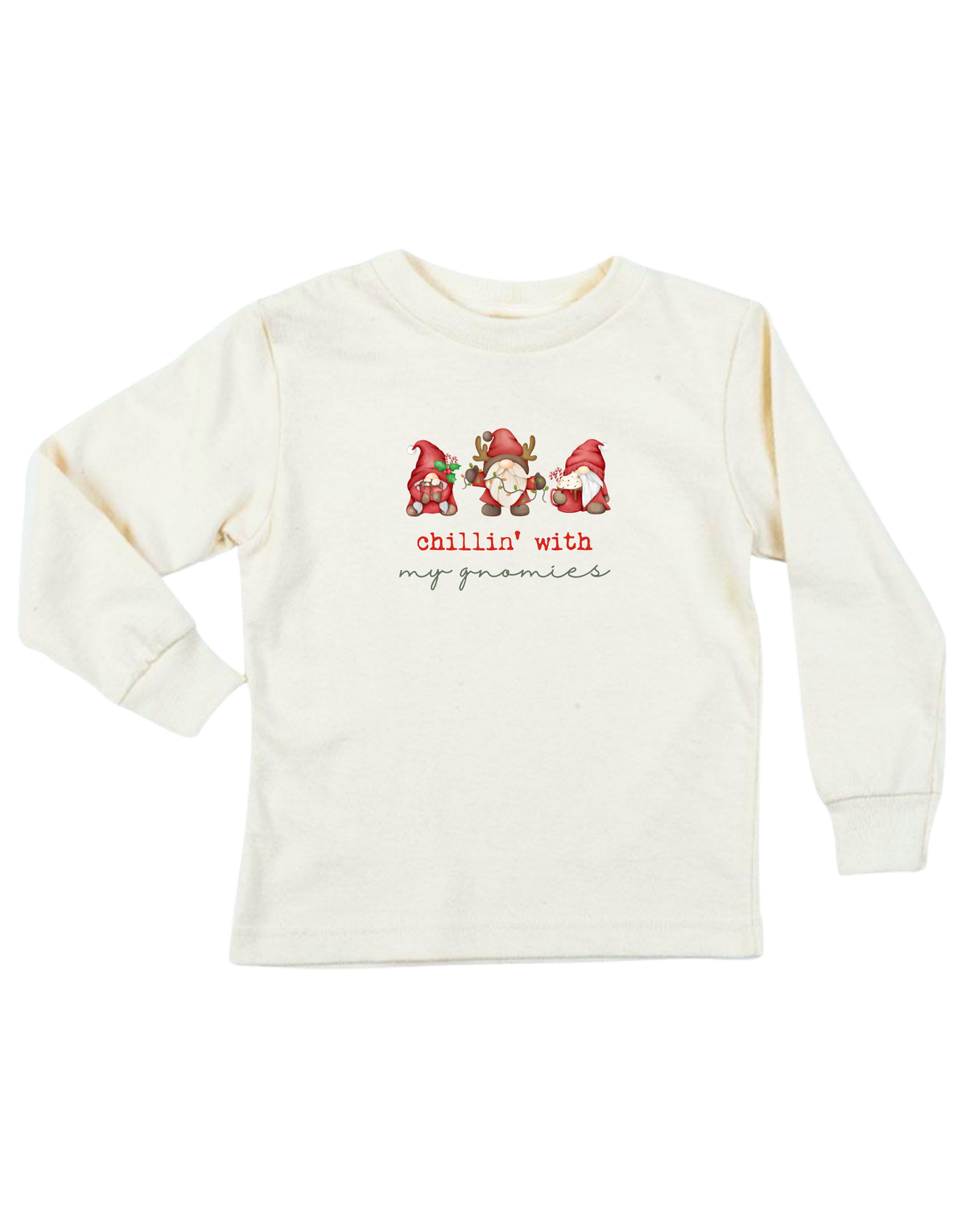 Chillin’ With My Gnomies Organic Cotton Kids T-Shirt – Long Sleeve, 2Y–12Y