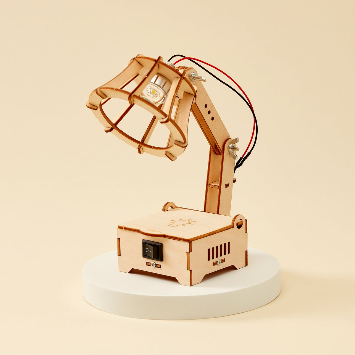 Kitsville LED Lamp DIY Kit – Wooden STEM Building Kit for Kids 8+