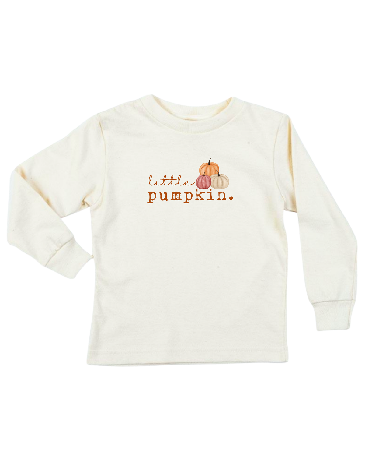 Little Pumpkin Stack Organic Cotton Kids T-Shirt – Long Sleeve, 2Y–12Y