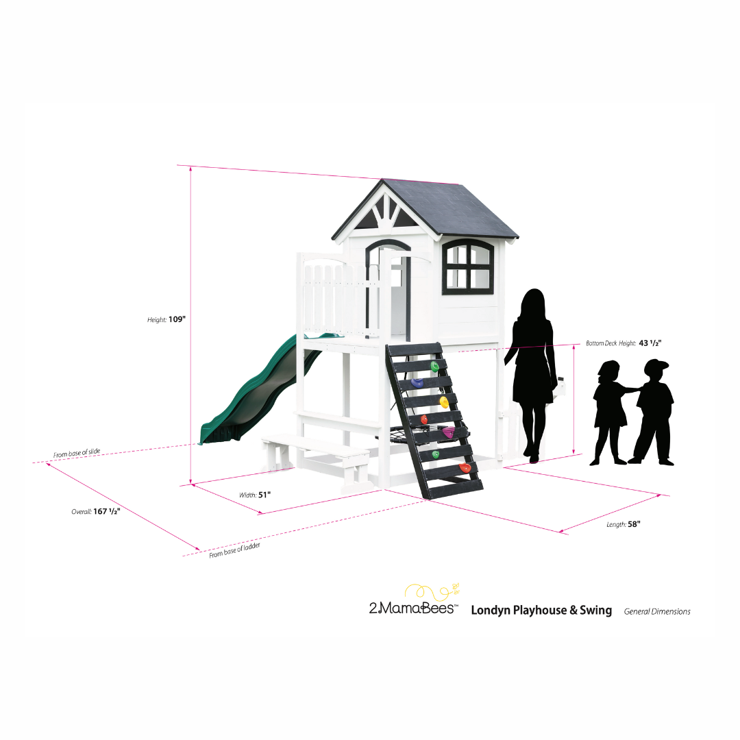 2mamabees Eco-Friendly Non-Toxic Wooden Londyn Swing Set Custom Color