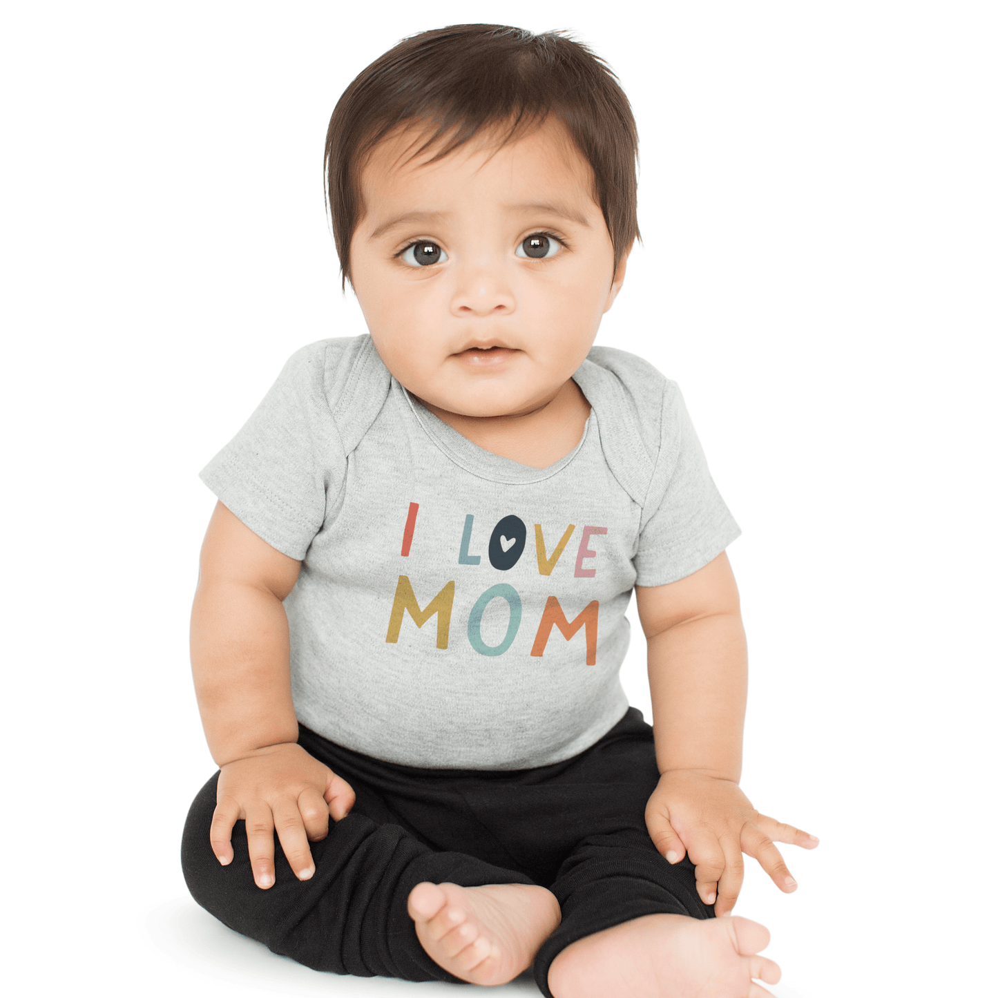 graphic bodysuit | love mom heather