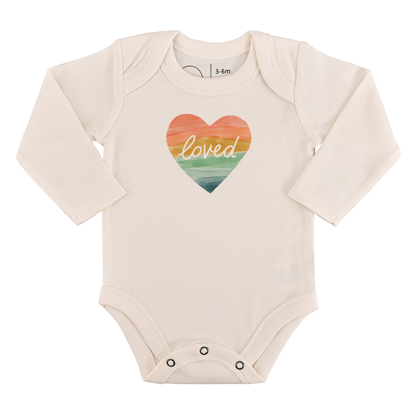 long sleeve graphic bodysuit | loved rainbow heart