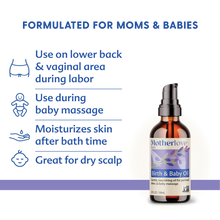 Load image into Gallery viewer, Motherlove Birth & Baby Oil - Gentle Organic Lavender-Infused Oil for Labor & Infant Care