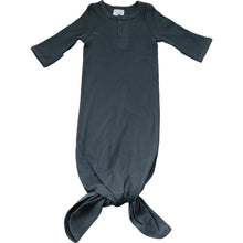 Load image into Gallery viewer, Mebie Baby Organic Cotton Ribbed Knot Gown | Charcoal