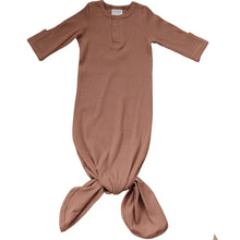 Load image into Gallery viewer, Mebie Baby Organic Cotton Ribbed Knot Gown | Dusty Rose