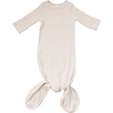 Load image into Gallery viewer, Mebie Baby Vanilla Organic Cotton Ribbed Knot Gown