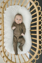 Load image into Gallery viewer, Mebie Baby Cocoa Organic Cotton Ribbed Footed Zipper