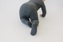 Load image into Gallery viewer, Mebie Baby Charcoal Organic Cotton Ribbed Zipper