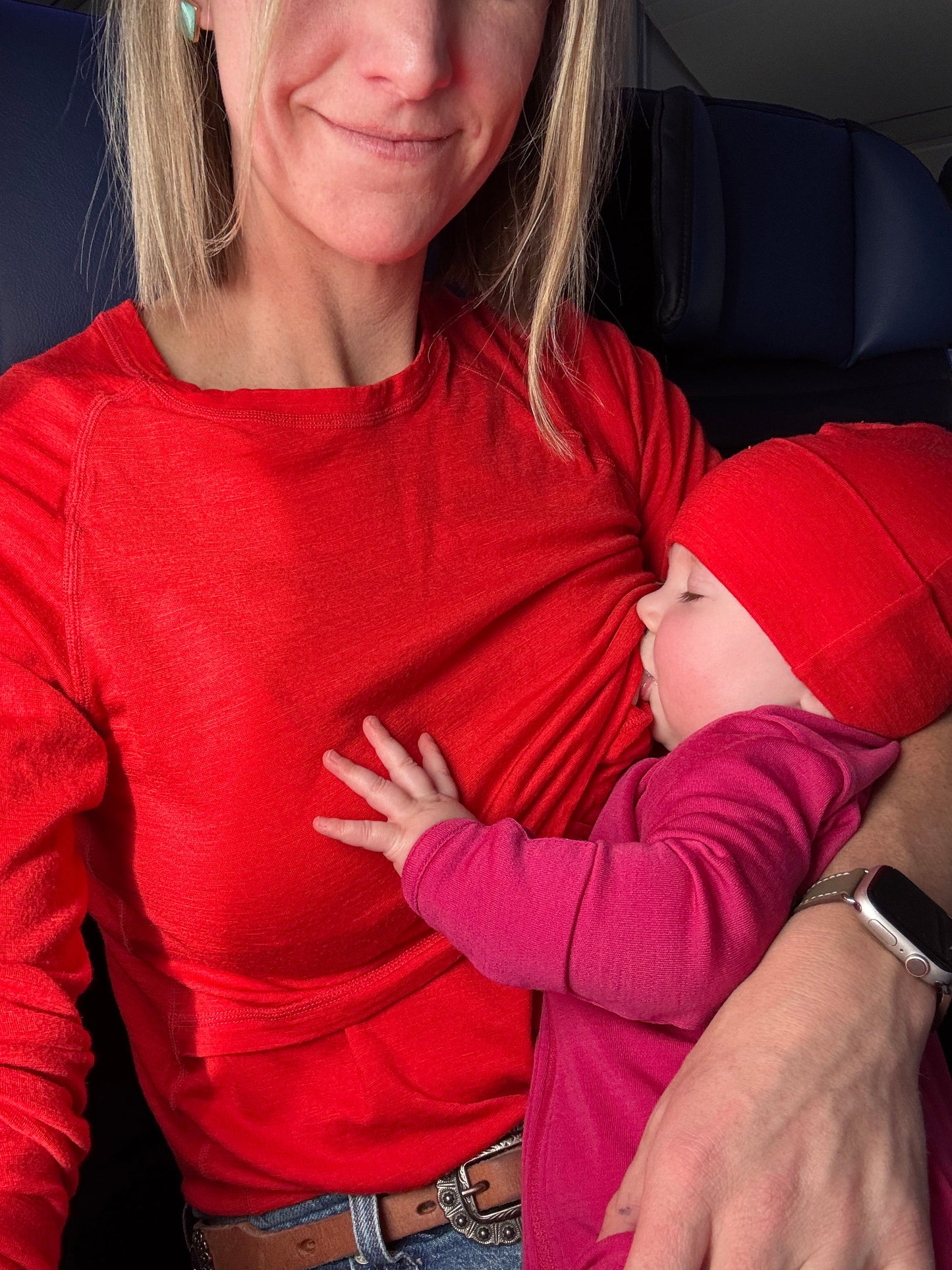 Women's Nursing Long Sleeve Baselayer Long Sleeve Shirt - 100% Merino Wool