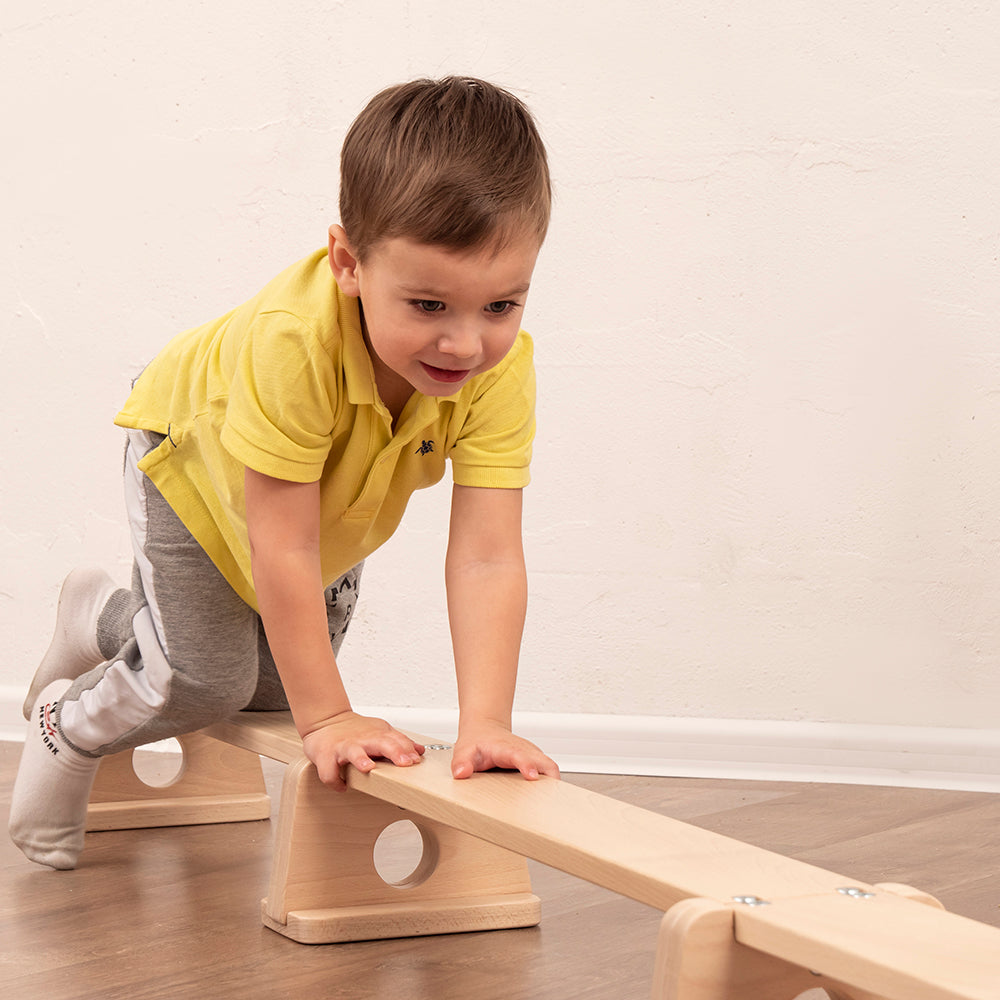 Wood and Hearts Eco-Friendly Wooden Balance Beam for Kids