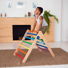 Load image into Gallery viewer, Wood and Hearts Eco-Friendly Wooden Montessori Foldable Pikler Triangle