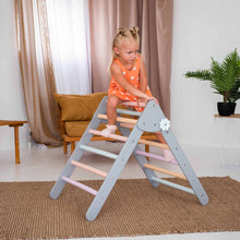 Load image into Gallery viewer, Wood and Hearts Eco-Friendly Wooden Montessori Foldable Pikler Triangle