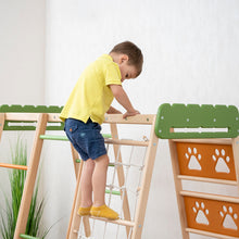 Load image into Gallery viewer, Wood and Hearts Eco-Friendly Natural Wooden Climbing Indoor Playground Jungle Gym