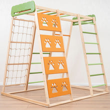 Load image into Gallery viewer, Wood and Hearts Eco-Friendly Natural Wooden Climbing Indoor Playground Jungle Gym
