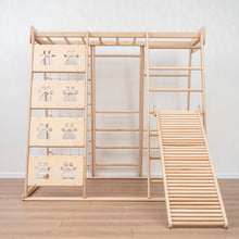 Load image into Gallery viewer, Wood and Hearts Eco-Friendly Natural Wooden Climbing Indoor Playground Jungle Gym