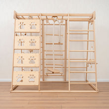 Load image into Gallery viewer, Wood and Hearts Eco-Friendly Natural Wooden Climbing Indoor Playground Jungle Gym