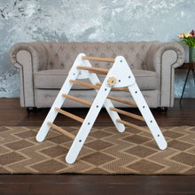 Load image into Gallery viewer, Wood and Hearts Eco-Friendly Wooden Montessori Foldable Pikler Triangle