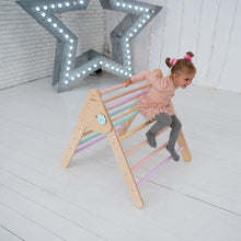 Load image into Gallery viewer, Wood and Hearts Eco-Friendly Wooden Montessori Foldable Pikler Triangle