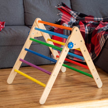 Load image into Gallery viewer, Wood and Hearts Eco-Friendly Wooden Montessori Foldable Pikler Triangle