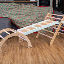 Load image into Gallery viewer, Wood and Hearts Eco-Friendly Wooden Montessori Climbing 3-in-1 Set | Foldable Triangle, Climbing Arch, Rocker Board
