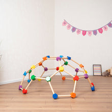 Load image into Gallery viewer, Wood and Hearts Eco-Friendly Natural Wooden Indoor Kids' Climbing Dome