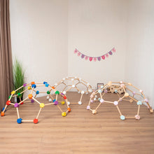 Load image into Gallery viewer, Wood and Hearts Eco-Friendly Natural Wooden Indoor Kids' Climbing Dome