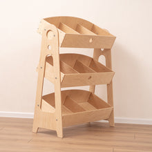Load image into Gallery viewer, Wood and Hearts Eco-Friendly Natural Wooden Montessori Toy Storage Organizer