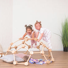 Load image into Gallery viewer, Wood and Hearts Eco-Friendly Natural Wooden Indoor Kids' Climbing Dome