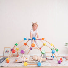 Load image into Gallery viewer, Wood and Hearts Eco-Friendly Natural Wooden Indoor Kids' Climbing Dome