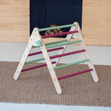 Load image into Gallery viewer, Wood and Hearts Eco-Friendly Wooden Montessori Foldable Pikler Triangle