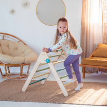 Load image into Gallery viewer, Wood and Hearts Eco-Friendly Wooden Montessori Foldable Pikler Triangle