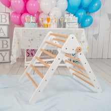 Load image into Gallery viewer, Wood and Hearts Eco-Friendly Wooden Montessori Foldable Pikler Triangle