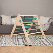Load image into Gallery viewer, Wood and Hearts Eco-Friendly Wooden Montessori Foldable Pikler Triangle