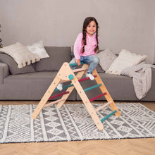Load image into Gallery viewer, Wood and Hearts Eco-Friendly Wooden Montessori Foldable Pikler Triangle