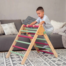 Load image into Gallery viewer, Wood and Hearts Eco-Friendly Wooden Montessori Foldable Pikler Triangle