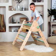 Load image into Gallery viewer, Wood and Hearts Eco-Friendly Wooden Montessori Foldable Pikler Triangle