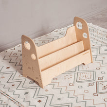 Load image into Gallery viewer, Wood and Hearts Eco-Friendly Natural Wooden Montessori Kids Bookshelf