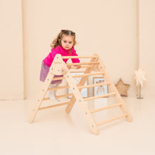 Load image into Gallery viewer, Wood and Hearts Eco-Friendly Wooden Montessori Foldable Pikler Triangle
