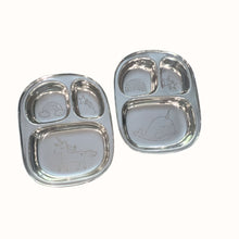 Load image into Gallery viewer, Busy Benny Unicorn & Rainbow Stainless Steel Divided Plates Set (Two)