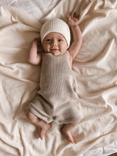 Load image into Gallery viewer, Luna + Luca Rib Detail Short Romper - Heather Beige