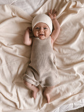 Load image into Gallery viewer, Luna + Luca Rib Detail Short Romper - Heather Beige