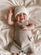 Load image into Gallery viewer, Luna + Luca Rib Detail Short Romper - Heather Beige